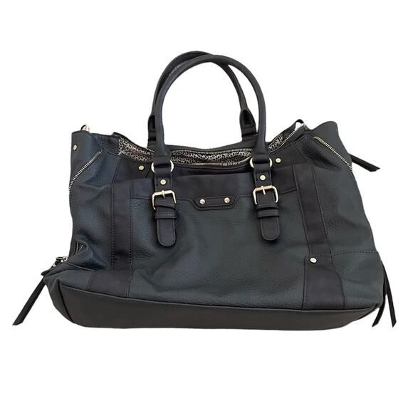 Sole Society Dark Grey Leather Medium Handbag - Picture 1 of 6